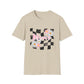 Checkered Mama Tee – Retro Floral Design