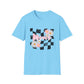 Checkered Mama Tee – Retro Floral Design