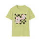 Checkered Mama Tee – Retro Floral Design