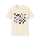 Checkered Mama Tee – Retro Floral Design