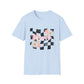 Checkered Mama Tee – Retro Floral Design